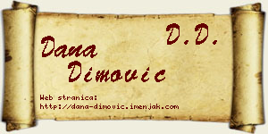 Dana Dimović vizit kartica